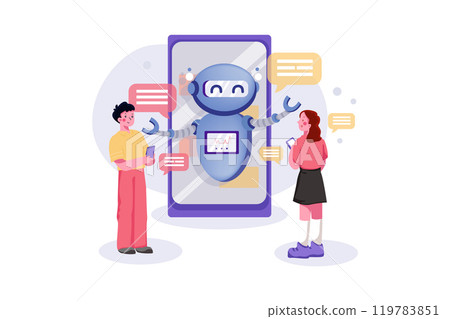 Chat Bot Messenger Illustration Concept 119783851