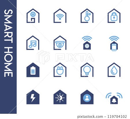 Smart home icons set 119784102