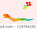 New Year's card Year of the Snake Snake and plum blossom 1 119784181