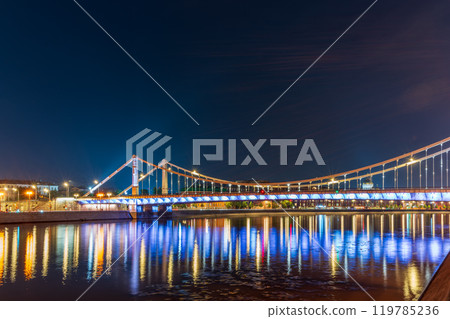 Krymsky Bridge or Crimean Bridge in Moscow at 119785236
