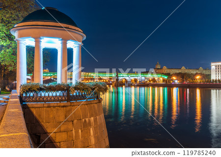 Pushkinskiy bridge with night illumination. Bridge 119785240