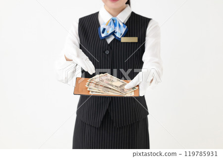 A woman with money 119785931
