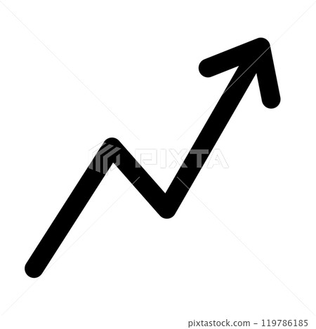 鋸齒狀上升的箭頭（黑色） 119786185