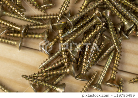 yellow metal self-tapping screws for fixing wooden boards and other wood products 119786499