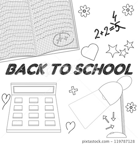 Back to School Math Coloring Page for Kids Back to School Math Coloring Page for Kids 119787128
