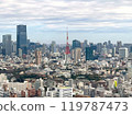 View of Tokyo Tower, Azabudai Hills, and other sights from Yebisu Garden Place 119787473