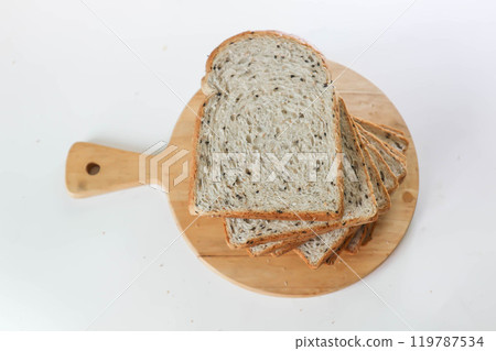 whole wheat sesame bread or whole wheat bread with black sesame ,whole wheat bread 119787534