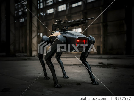 Armed robot dog image 119787557
