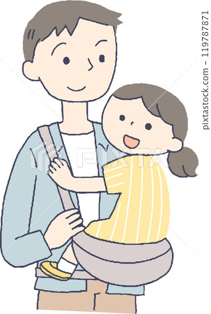 Dad holding a child Dad holding a child 119787871