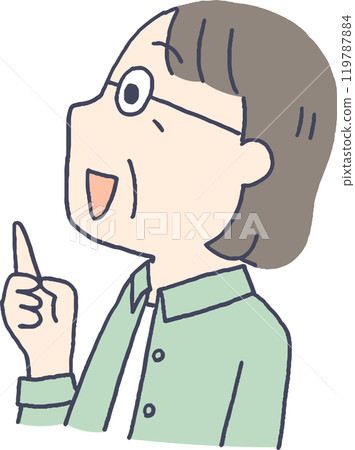 Profile of a smiling senior woman 119787884