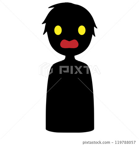 邪惡人物形象的黑色剪影人素材 119788057