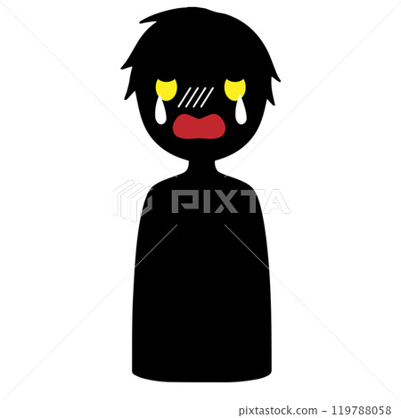 哭泣的小人形象黑色剪影人物素材 哭泣的小人形象黑色剪影人物素材 119788058