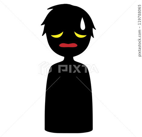 Black silhouette of a depressed villain Black silhouette of a depressed villain 119788065