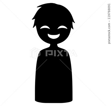 邪惡人物形象的黑色剪影人素材 119788091