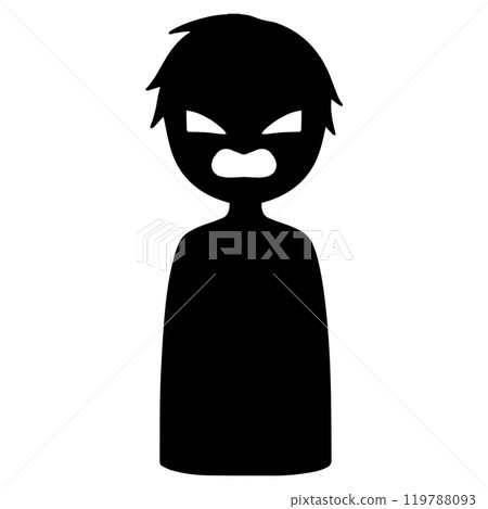 邪惡人物形象的黑色剪影人素材 邪惡人物形象的黑色剪影人素材 119788093