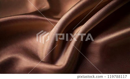 Brown Smooth and shiny satin fabric Brown Smooth and shiny satin fabric 119788117