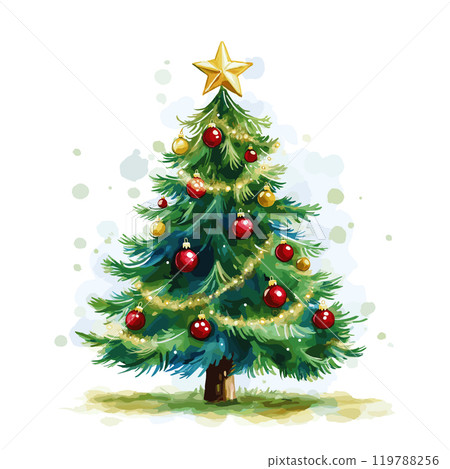 Christmas tree watercolor design Christmas tree watercolor design 119788256