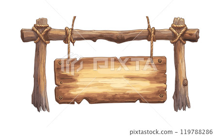 wooden sign, sign, pointer. Vector 119788286