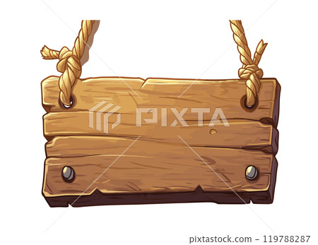 wooden sign, sign, pointer. Vector 119788287