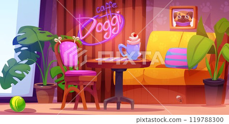Dog friendly cafe interior 119788300