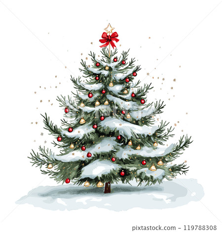Christmas tree watercolor design Christmas tree watercolor design 119788308