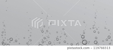 Fizzy water bubble float on transparent background Fizzy water bubble float on transparent background 119788313