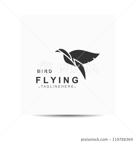 Flying Bird modern logo design isolated white background template illustration 119788369