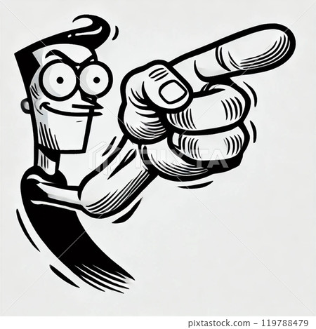 一個男人用手指指著的插圖 119788479