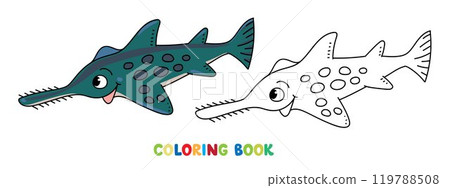 Sawfish. Sea theme coloring book Sawfish. Sea theme coloring book 119788508