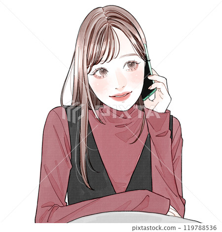 woman calling on smartphone woman calling on smartphone 119788536