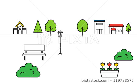 簡單的城市景觀風景素材向量 簡單的城市景觀風景素材向量 119788575