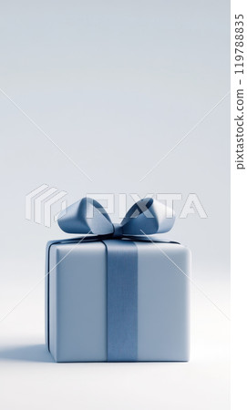 blue gift box with ribbon on light background, perfect for celebrations and special occasions 119788835