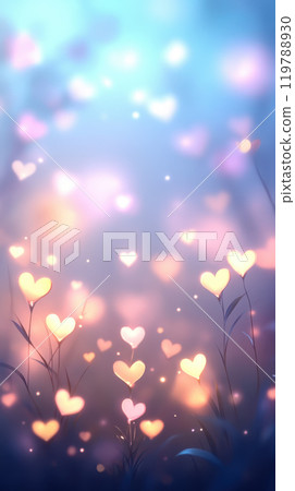 dreamy background featuring glowing hearts and soft colors, creating romantic atmosphere. Perfect for expressing love and affection 119788930