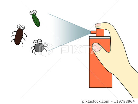 Illustration of spraying insecticide 119788964