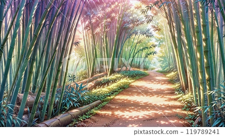 A hazy afternoon in the bamboo forest A hazy afternoon in the bamboo forest 119789241