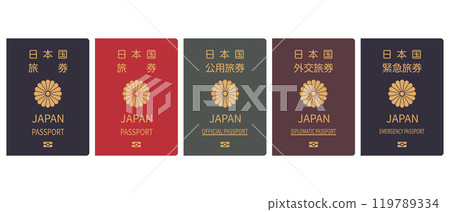 Passport illustration set Passport illustration set 119789334