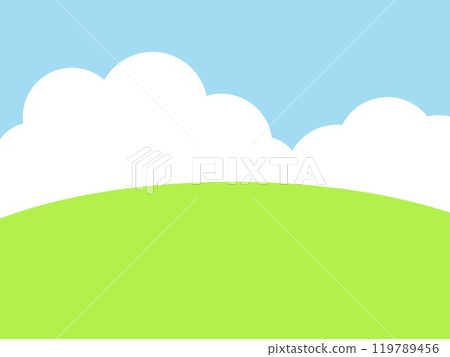 草原、雲彩和天空背景/壁紙 草原、雲彩和天空背景/壁紙 119789456