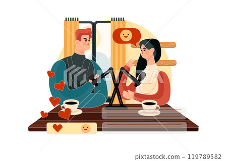 Broadcasting live event concept illustration Broadcasting live event concept illustration 119789582