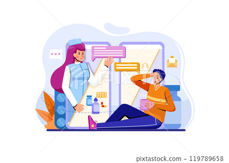 Online Doctor Consultation Illustration Concept 119789658