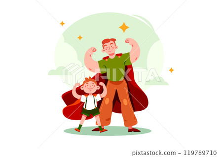 Father's Day Illustration concept. Flat illustration isolated on white background 119789710