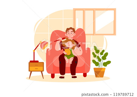 Father's Day Illustration concept. Flat illustration isolated on white background 119789712