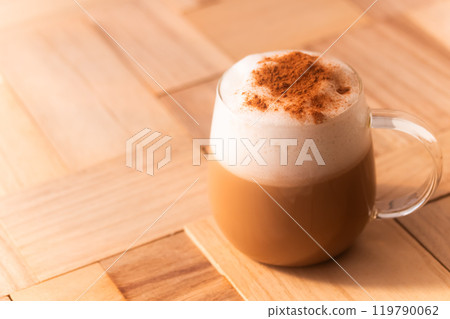 Coffee time with plenty of cafe au lait 119790062