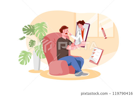 Online Doctor Consultation Illustrations 119790416