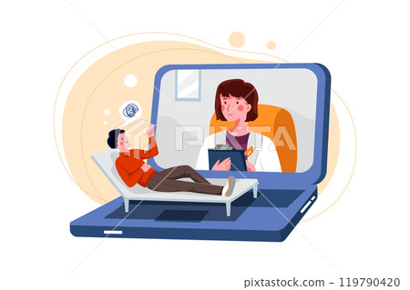 Online Doctor Consultation Illustrations 119790420