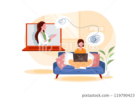Online Doctor Consultation Illustrations 119790423