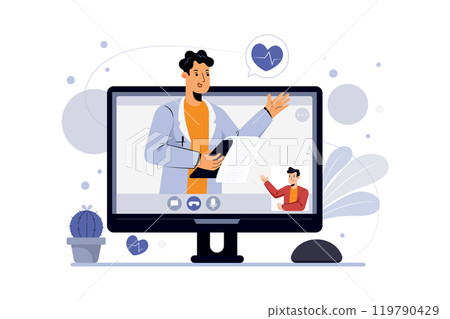 Online Doctor Consultation Illustration Concept 119790429