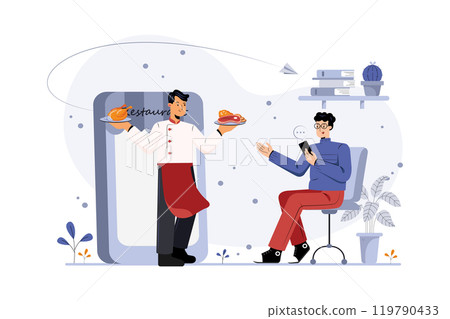 Food Delivery Service Illustration Concept 119790433