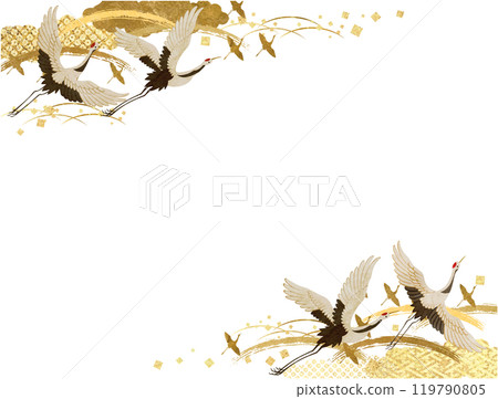 日本現代起重機和金色日本圖案背景透明日式背景 日本現代起重機和金色日本圖案背景透明日式背景 119790805