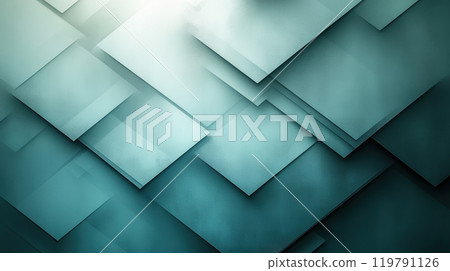 Soft teal abstract background with layered geometric shapes creating depth and texture. Ideal for modern design projects and digital art Soft teal abstract background with layered geometric shapes creating depth and texture. Ideal for modern design projects and digital art 119791126