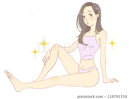 一個時尚女人,全身的插圖 一個時尚女人,全身的插圖 119791559